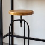 Banqueta de Hierro y Madera Regulable - Imagen 2