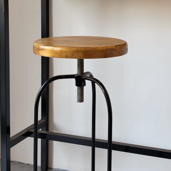 Banqueta de Hierro y Madera Regulable - Imagen 2
