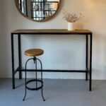 Banqueta de Hierro y Madera Regulable
