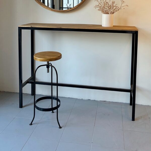 Banqueta de Hierro y Madera Regulable - Imagen 3