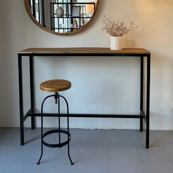 Banqueta de Hierro y Madera Regulable - Imagen 1