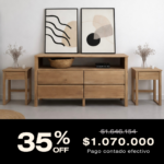 Combo Wood: Comoda + 2 Mesas de Luz